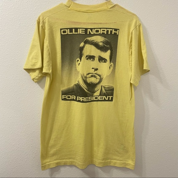Fruit of the Loom Other - Oliver North for President shirt yellow vtg rare